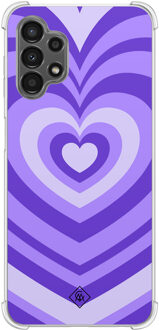 Casimoda Samsung Galaxy A13 4G shockproof hoesje - Hart swirl paars