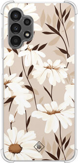 Casimoda Samsung Galaxy A13 4G shockproof hoesje - In bloom Bruin/beige