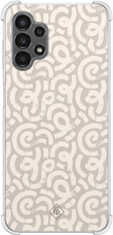 Casimoda Samsung Galaxy A13 4G shockproof hoesje - Ivory abstraction Bruin/beige