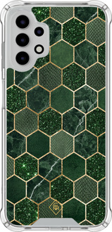 Casimoda Samsung Galaxy A13 4G shockproof hoesje - Kubus groen