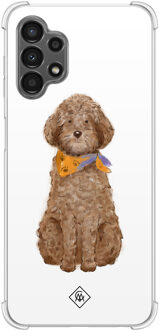 Casimoda Samsung Galaxy A13 4G shockproof hoesje - Labradoodle Bruin/beige