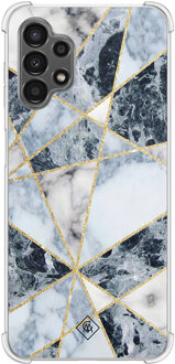 Casimoda Samsung Galaxy A13 4G shockproof hoesje - Marmer blauw
