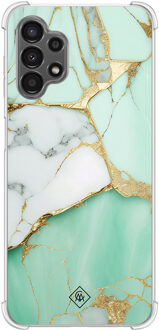 Casimoda Samsung Galaxy A13 4G shockproof hoesje - Marmer mintgroen