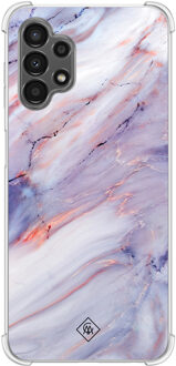 Casimoda Samsung Galaxy A13 4G shockproof hoesje - Marmer paars Roze
