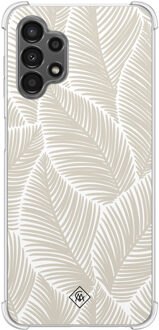 Casimoda Samsung Galaxy A13 4G shockproof hoesje - Palmy leaves beige Bruin/beige