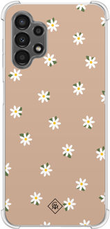 Casimoda Samsung Galaxy A13 4G shockproof hoesje - Sweet daisies Bruin/beige