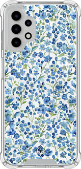 Casimoda Samsung Galaxy A13 4G shockproof hoesje - Vintage blue floral