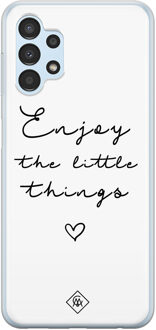 Casimoda Samsung Galaxy A13 4G siliconen hoesje - Enjoy life Wit