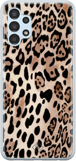 Casimoda Samsung Galaxy A13 4G siliconen hoesje - Golden wildcat Bruin/beige