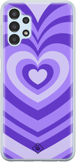 Casimoda Samsung Galaxy A13 4G siliconen hoesje - Hart swirl paars