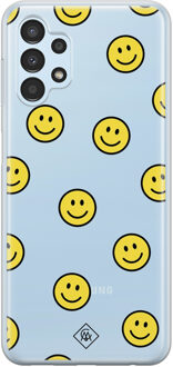 Casimoda Samsung Galaxy A13 4G siliconen hoesje - Smileys Geel, Transparant