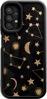 Casimoda Samsung Galaxy A13 4G zwarte case - Constellations Zwart, Goudkleurig