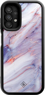 Casimoda Samsung Galaxy A13 4G zwarte case - Marmer paars