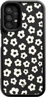Casimoda Samsung Galaxy A13 4G zwarte case - Retro bloempjes