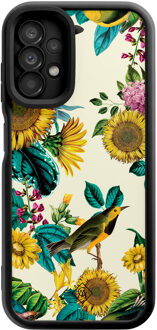 Casimoda Samsung Galaxy A13 4G zwarte case - Sunflowers Groen