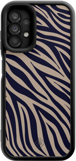 Casimoda Samsung Galaxy A13 4G zwarte case - Wavy twist Blauw