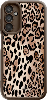 Casimoda Samsung Galaxy A14 bruine case - Golden wildcat Bruin/beige