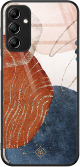 Casimoda Samsung Galaxy A14 glazen hardcase - Abstract terracotta Multi