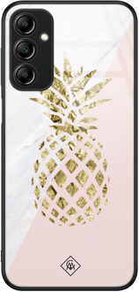 Casimoda Samsung Galaxy A14 glazen hardcase - Ananas Roze