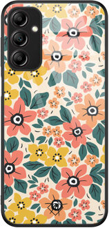 Casimoda Samsung Galaxy A14 glazen hardcase - Blossom Multi