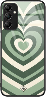 Casimoda Samsung Galaxy A14 glazen hardcase - Hart swirl groen