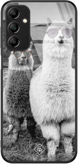 Casimoda Samsung Galaxy A14 glazen hardcase - Lama bruh Grijs/zilverkleurig