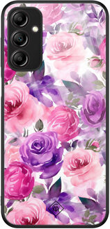 Casimoda Samsung Galaxy A14 glazen hardcase - Rozen lila Paars