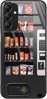 Casimoda Samsung Galaxy A14 glazen hardcase - Snoepautomaat Zwart