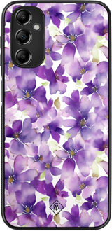 Casimoda Samsung Galaxy A14 hoesje - Floral violet Paars