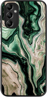 Casimoda Samsung Galaxy A14 hoesje - Green waves Groen