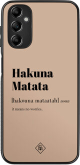 Casimoda Samsung Galaxy A14 hoesje - Hakuna matata Bruin/beige