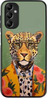 Casimoda Samsung Galaxy A14 hoesje - Luipaard hipster Groen
