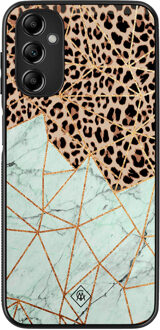 Casimoda Samsung Galaxy A14 hoesje - Luipaard marmer mint