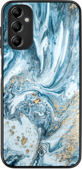 Casimoda Samsung Galaxy A14 hoesje - Marble sea Blauw