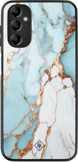 Casimoda Samsung Galaxy A14 hoesje - Marmer lichtblauw