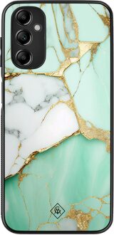 Casimoda Samsung Galaxy A14 hoesje - Marmer mint goud