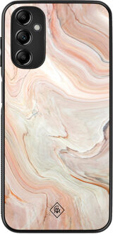 Casimoda Samsung Galaxy A14 hoesje - Marmer waves Bruin/beige