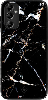 Casimoda Samsung Galaxy A14 hoesje - Marmer zwart Zwart, Goudkleurig