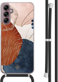 Casimoda Samsung Galaxy A14 hoesje met koord - Abstract terracotta Multi