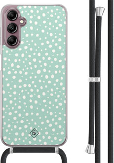 Casimoda Samsung Galaxy A14 hoesje met koord - Mint dots