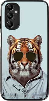 Casimoda Samsung Galaxy A14 hoesje - Tijger wild Blauw