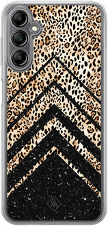 Casimoda Samsung Galaxy A14 hybride hoesje - Chevron luipaard Bruin/beige