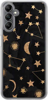 Casimoda Samsung Galaxy A14 hybride hoesje - Counting the stars Zwart, Goudkleurig