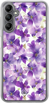 Casimoda Samsung Galaxy A14 hybride hoesje - Floral violet Paars