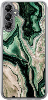 Casimoda Samsung Galaxy A14 hybride hoesje - Green waves Groen