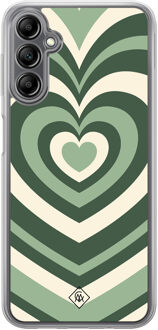 Casimoda Samsung Galaxy A14 hybride hoesje - Groen hart swirl