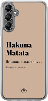 Casimoda Samsung Galaxy A14 hybride hoesje - Hakuna matata Bruin/beige
