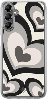 Casimoda Samsung Galaxy A14 hybride hoesje - Hart swirl zwart