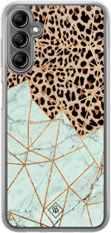 Casimoda Samsung Galaxy A14 hybride hoesje - Luipaard marmer mint