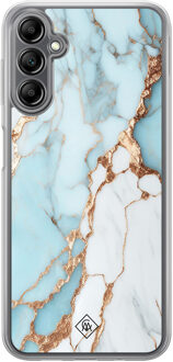 Casimoda Samsung Galaxy A14 hybride hoesje - Marmer lichtblauw